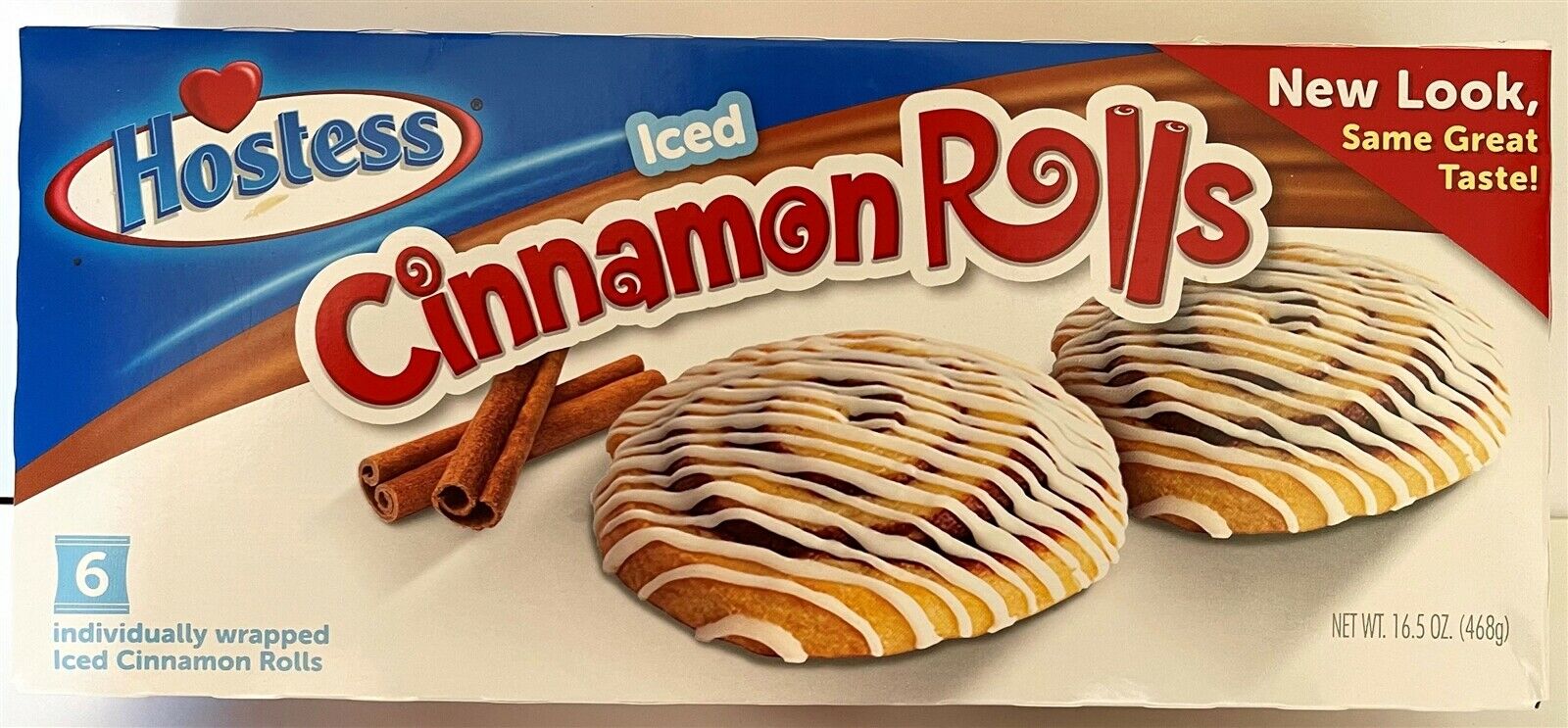 Hostess Iced Cinnamon Rolls - 2021 - 6 - 16.5 Oz (468g)- New Look Same Taste -